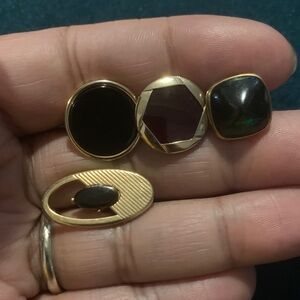 Vintage Mix and Match Gold Cuff Links Set